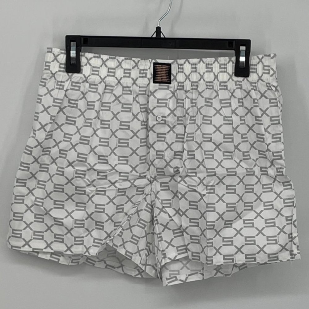 Mens Savage X Fenty Cotton Boxers in White Monogram Print